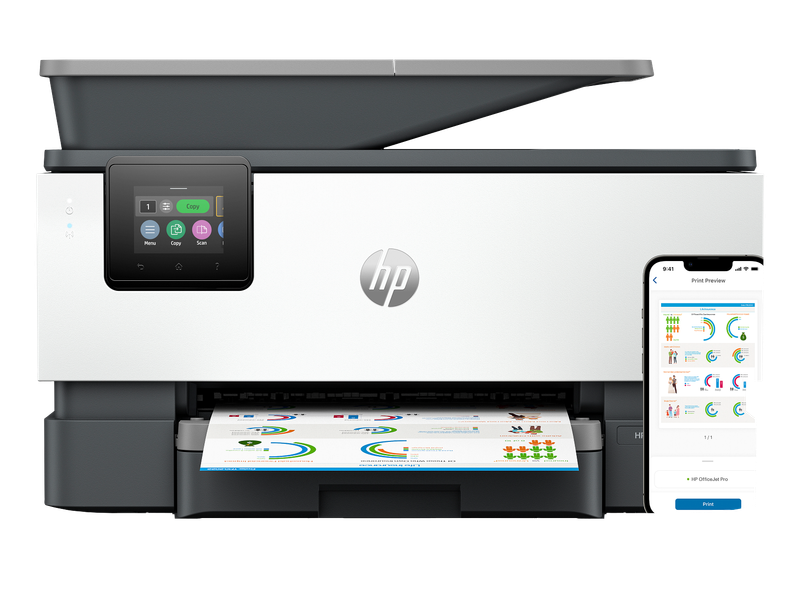 HP OfficeJet 9125e Wireless All-in-One Color Inkjet Printer with Print Scan Copy for Office Use